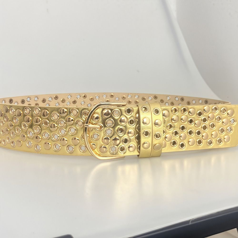Punk Hollow Eyelet Rivet Belt  - đánh giá và giá Streetwear Brand Jeans
